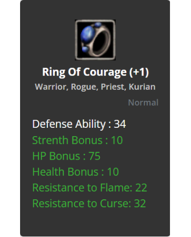 Sell +1 Ring of Cougrage