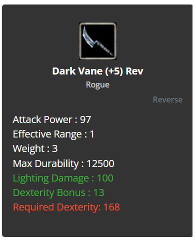+5 Rev Dark Vane