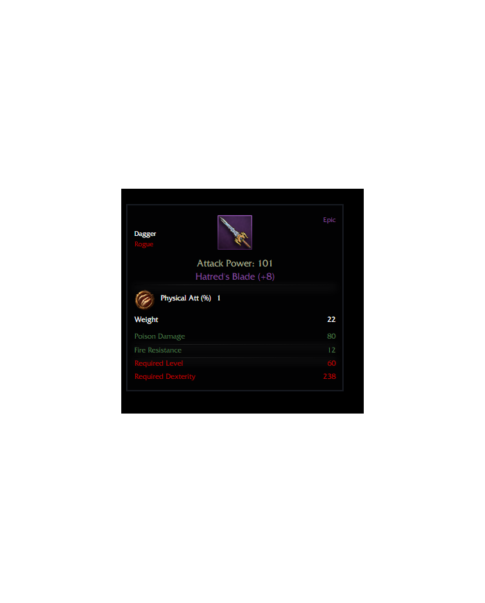 HATRED BLADE +8 PHYSİCAL 1