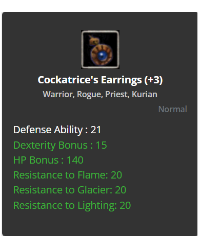 +3 Cockatrice Earring