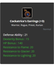 +3 Cockatrice Earring
