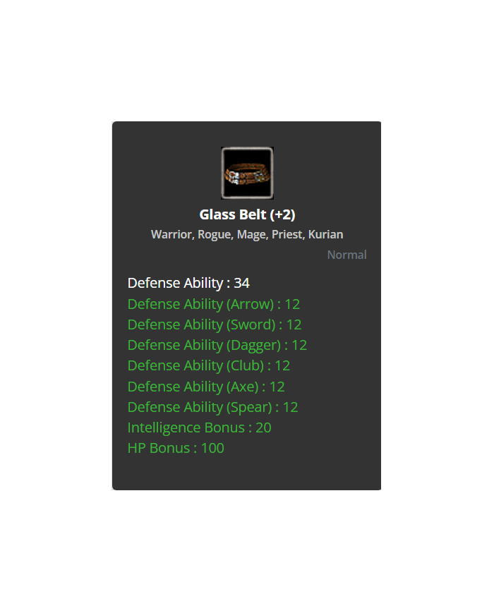 +2 Glass Belt